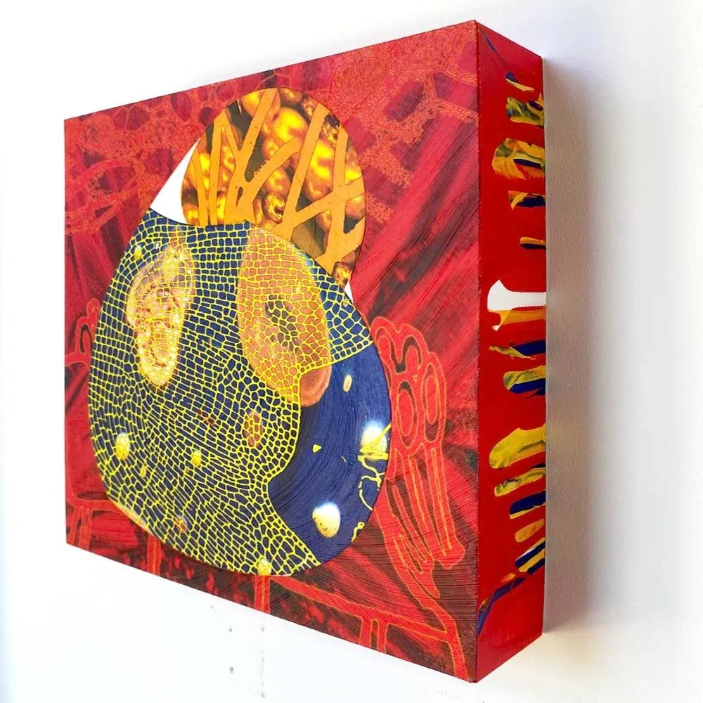 Bundled Blue by Michael DesRosiers Abstract Mixed Media on a MDF Panel (2025) - 2