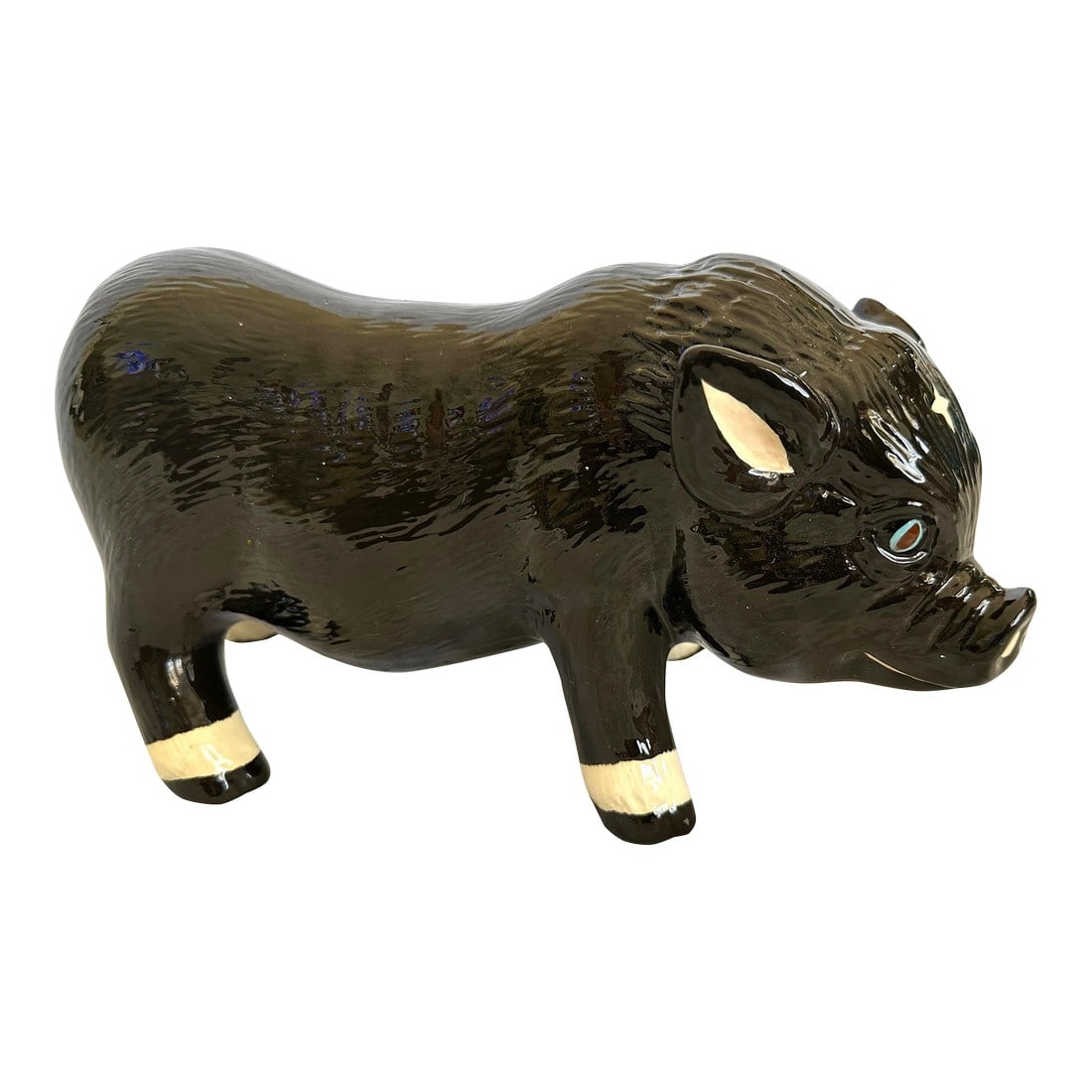 Vintage Sittre Prod. Inc Black Ceramic Pig Figure (1 of 9)
