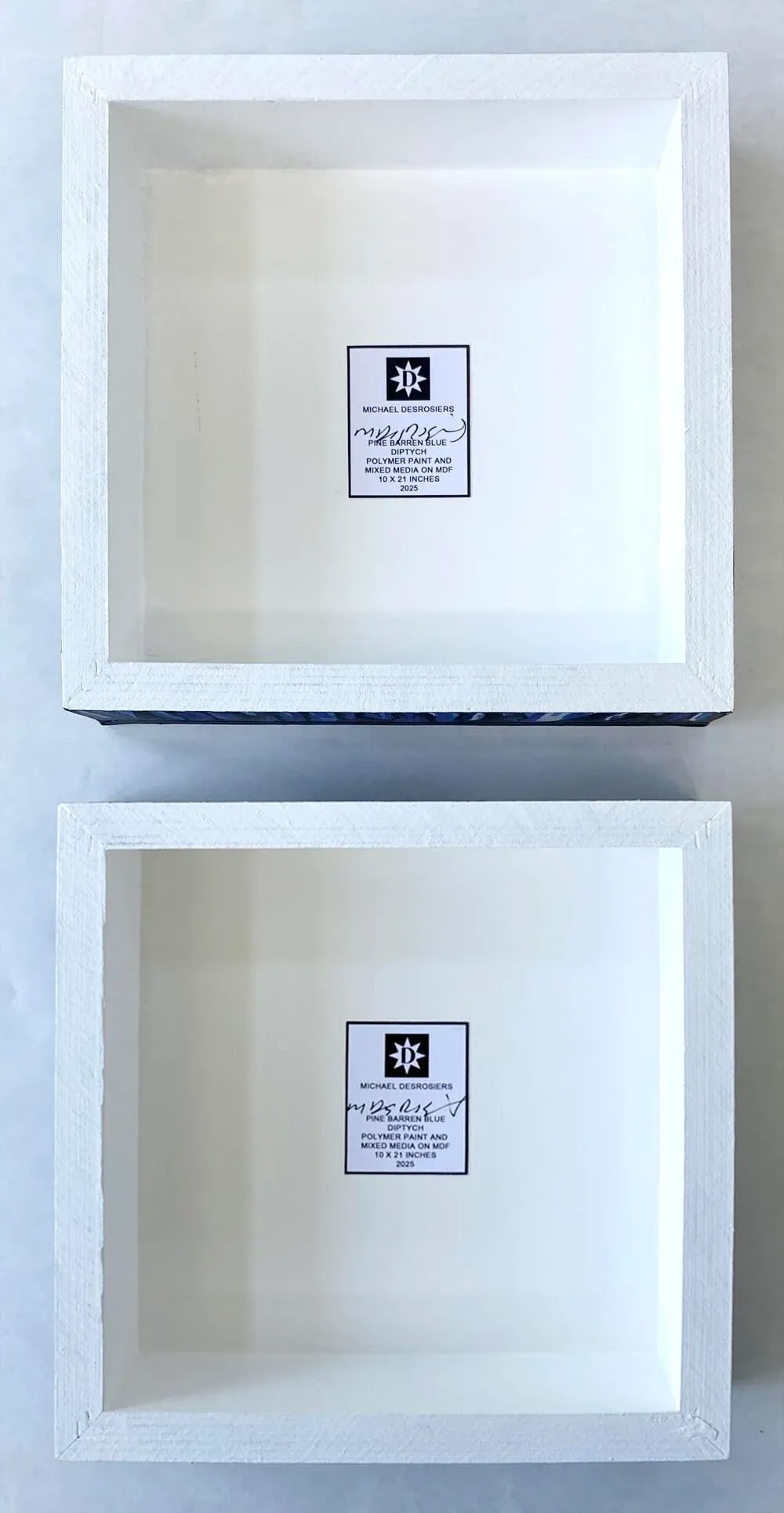 Pine Barren Blue by Michael DesRosiers Abstract Mixed Media on a MDF Panel (2025)-Set of 2 - 3