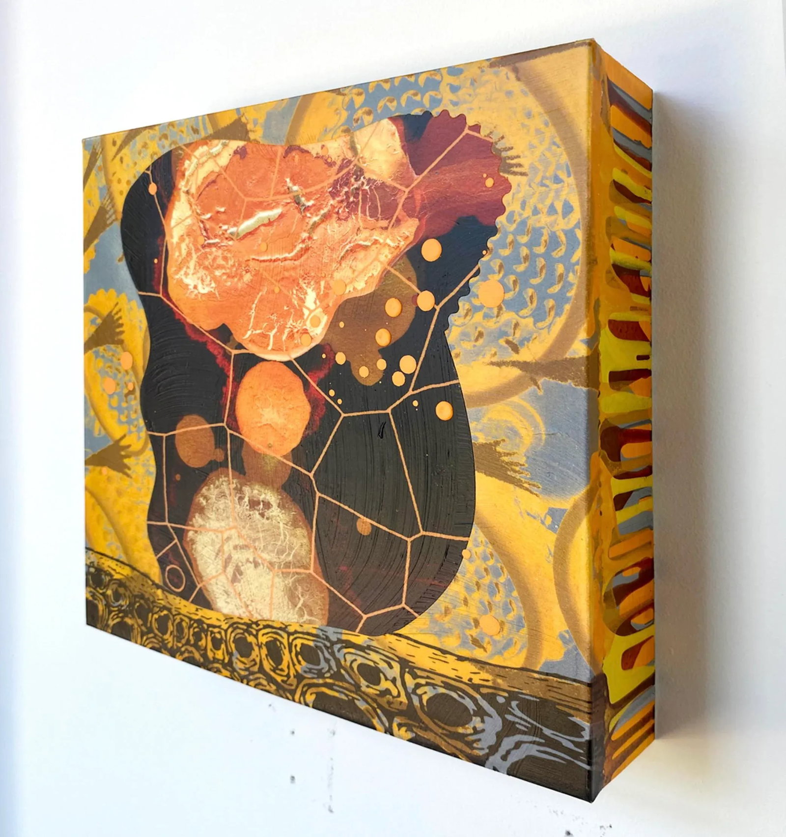 Stand Up Black by Michael DesRosiers Abstract Mixed Media on a MDF Panel (2025) - 2