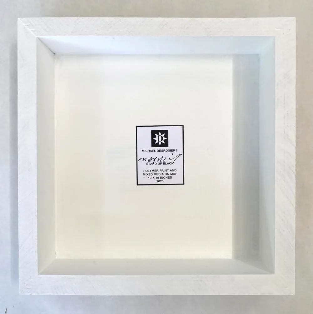 Stand Up Black by Michael DesRosiers Abstract Mixed Media on a MDF Panel (2025) - 3