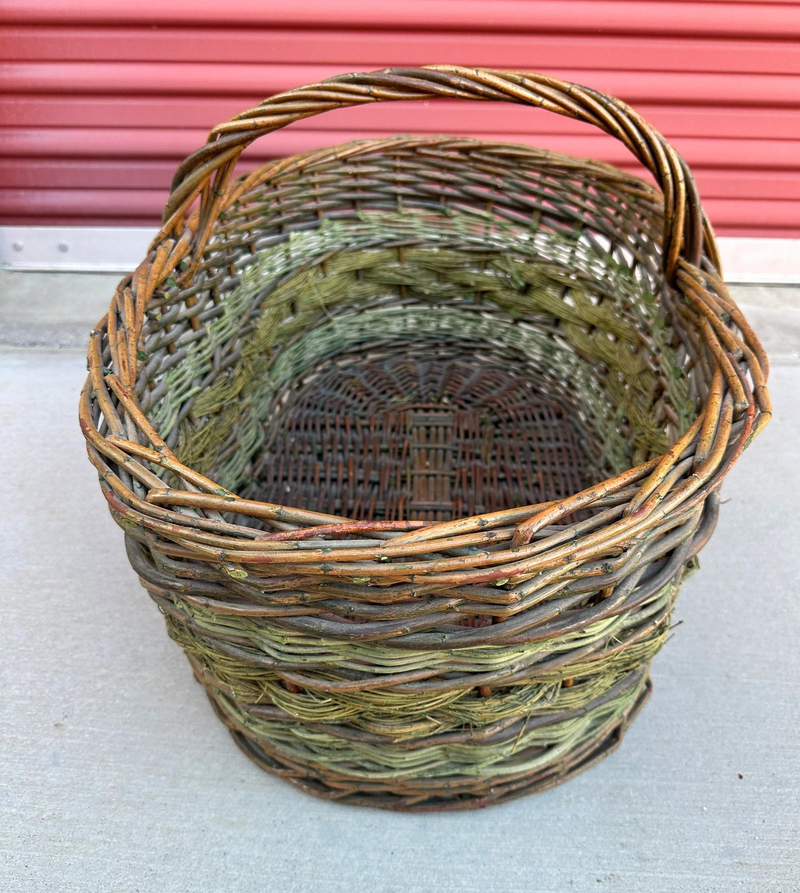 Rustic European Rattan/Grapevine Gathering Basket - 2