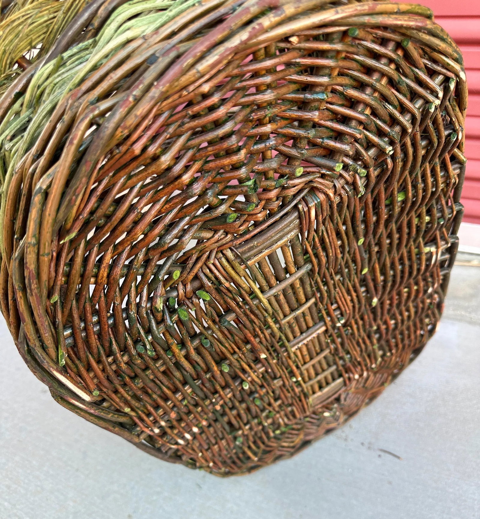 Rustic European Rattan/Grapevine Gathering Basket - 4