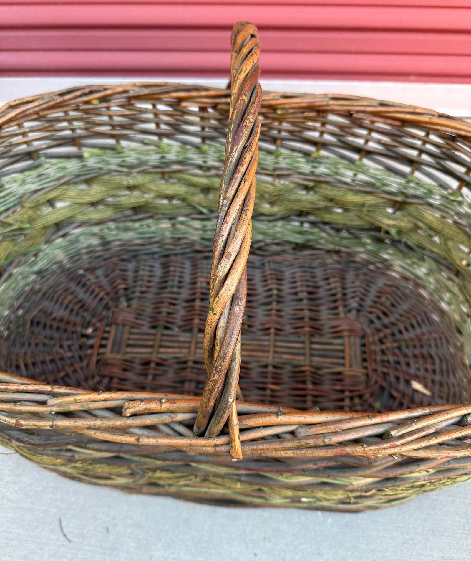 Rustic European Rattan/Grapevine Gathering Basket - 5