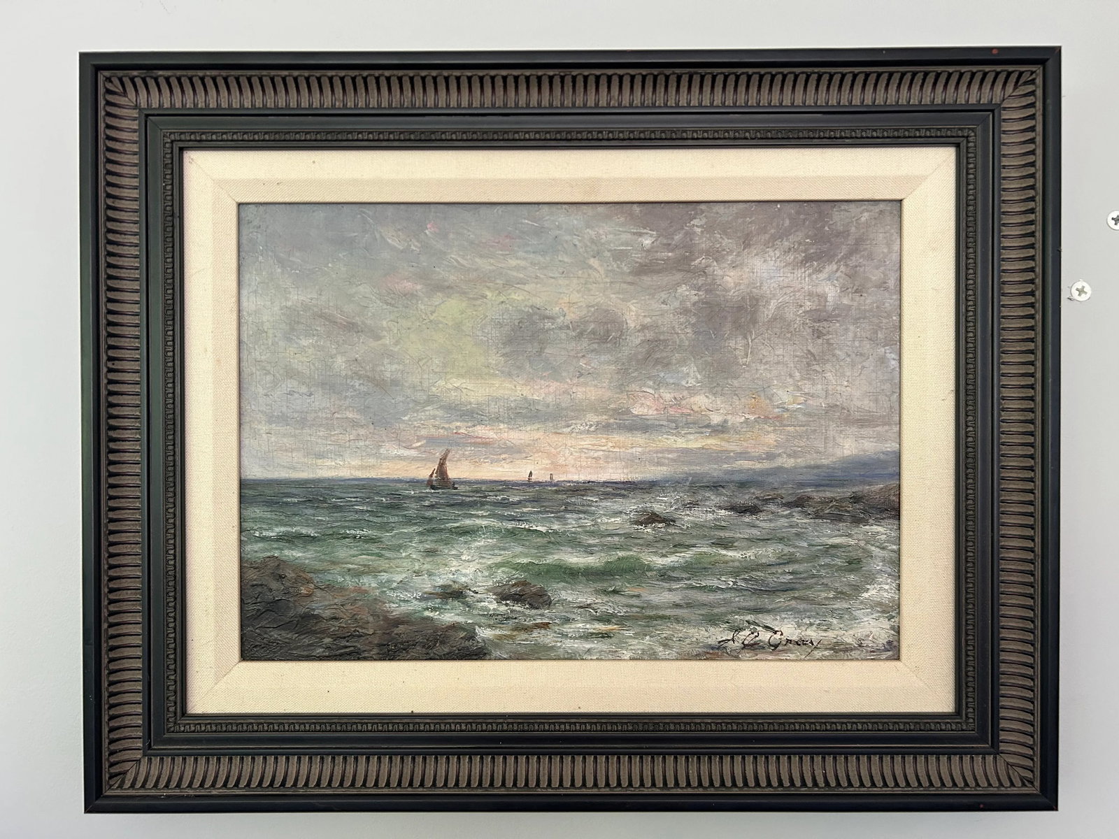 Early 20th Century British Maritime Artwork by a.j. Gray, Signed O, Seascape Oil Painting - 5
