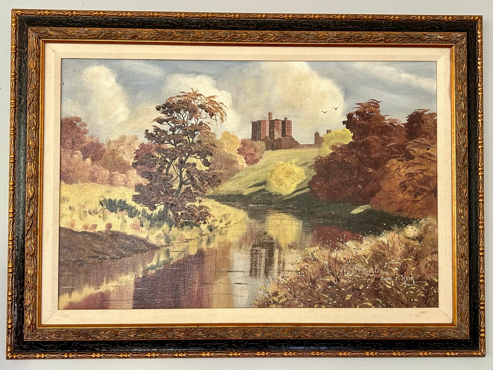 Autumn at Warkworth Original Oil Painting by British Artist John J. Kerr (B. 1933) - 2