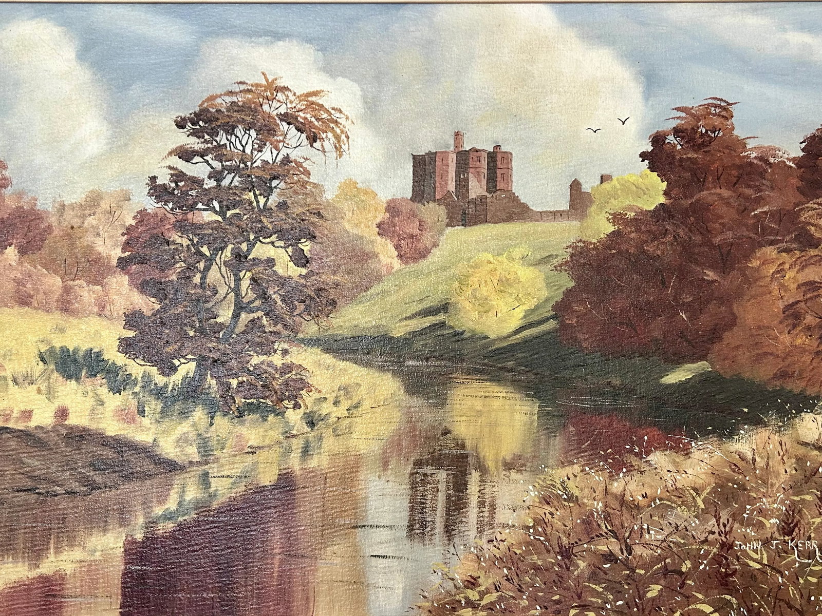 Autumn at Warkworth Original Oil Painting by British Artist John J. Kerr (B. 1933) - 3
