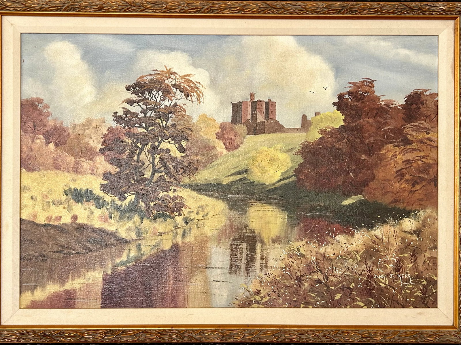 Autumn at Warkworth Original Oil Painting by British Artist John J. Kerr (B. 1933) - 4