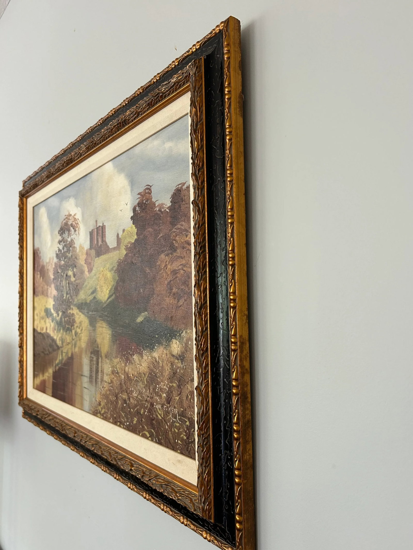 Autumn at Warkworth Original Oil Painting by British Artist John J. Kerr (B. 1933) - 6