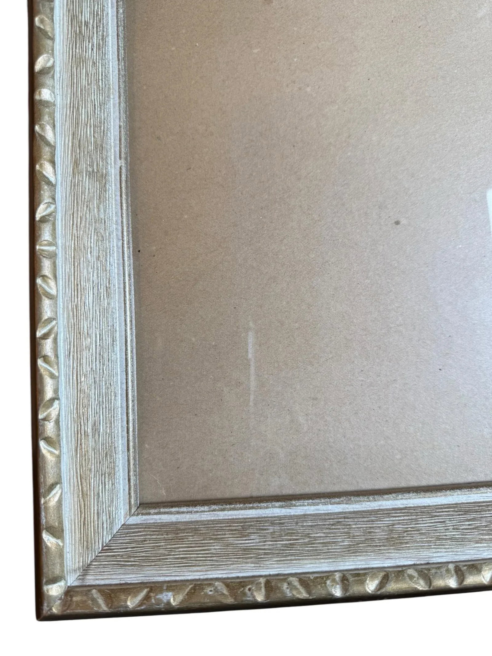 Vintage Textured Gold White Wood Picture Frame - 2