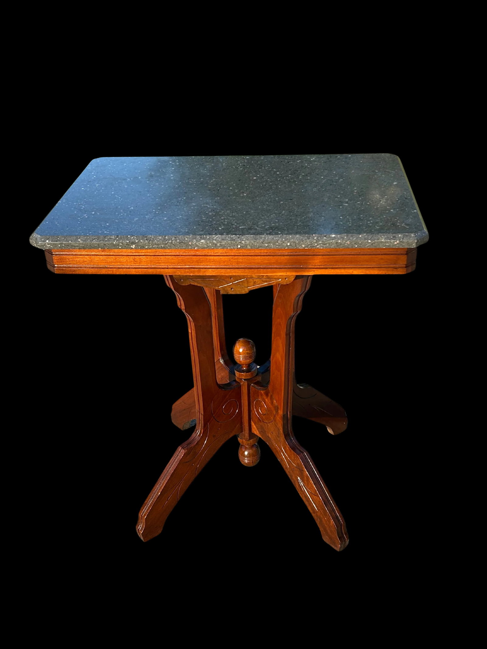 Early 20th Century Walnut Pedestal Table With Marble Top - r.e. Pohl of Chicago - 3