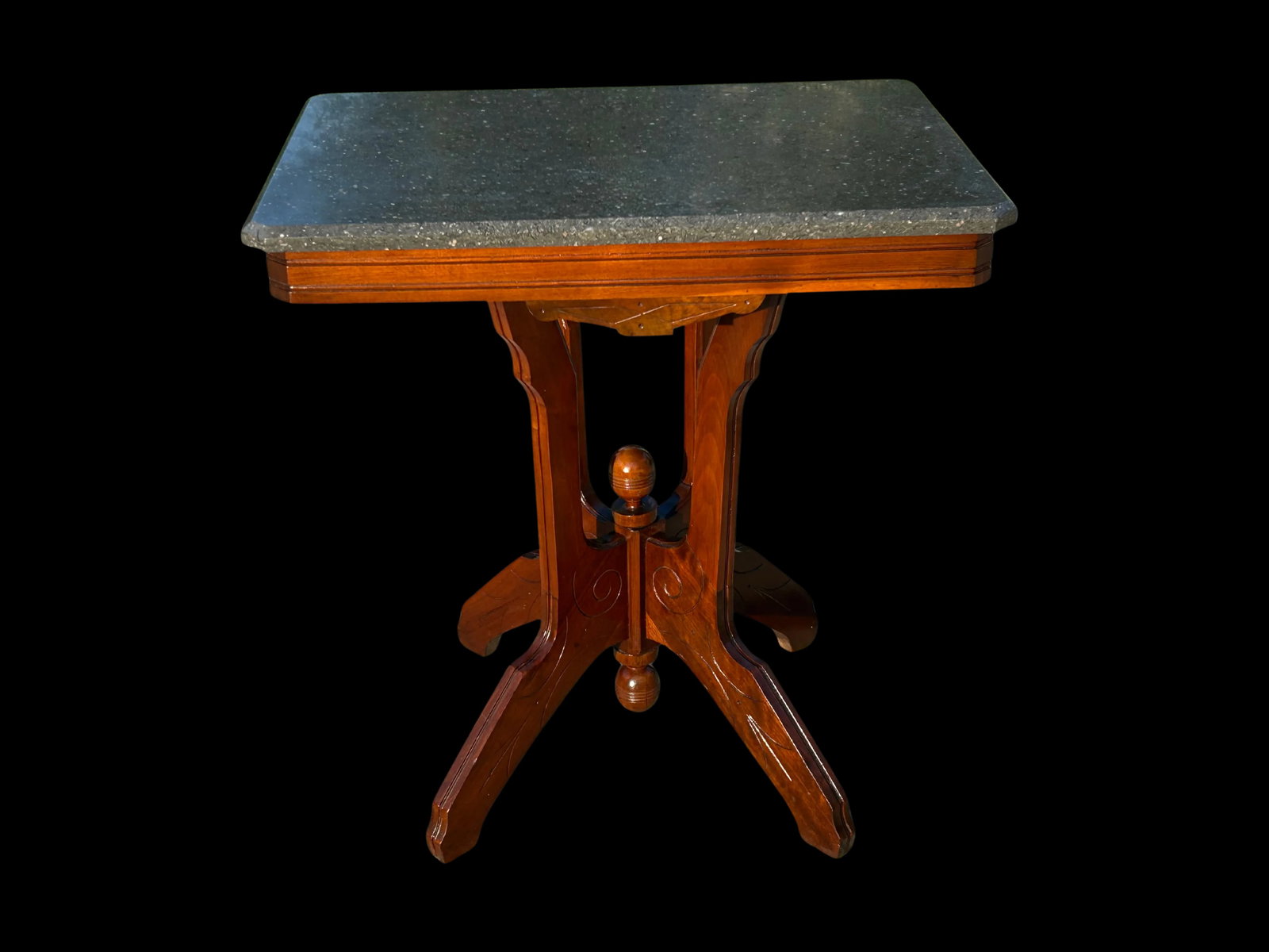 Early 20th Century Walnut Pedestal Table With Marble Top - r.e. Pohl of Chicago - 4