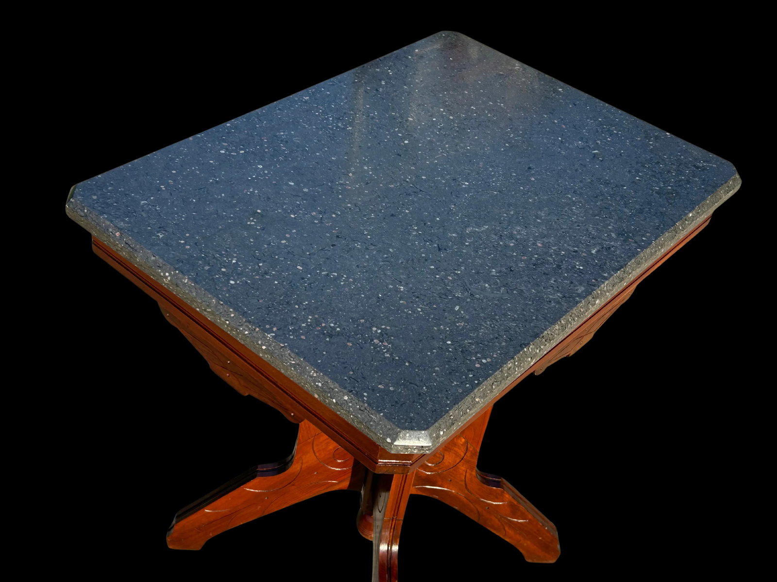 Early 20th Century Walnut Pedestal Table With Marble Top - r.e. Pohl of Chicago - 6