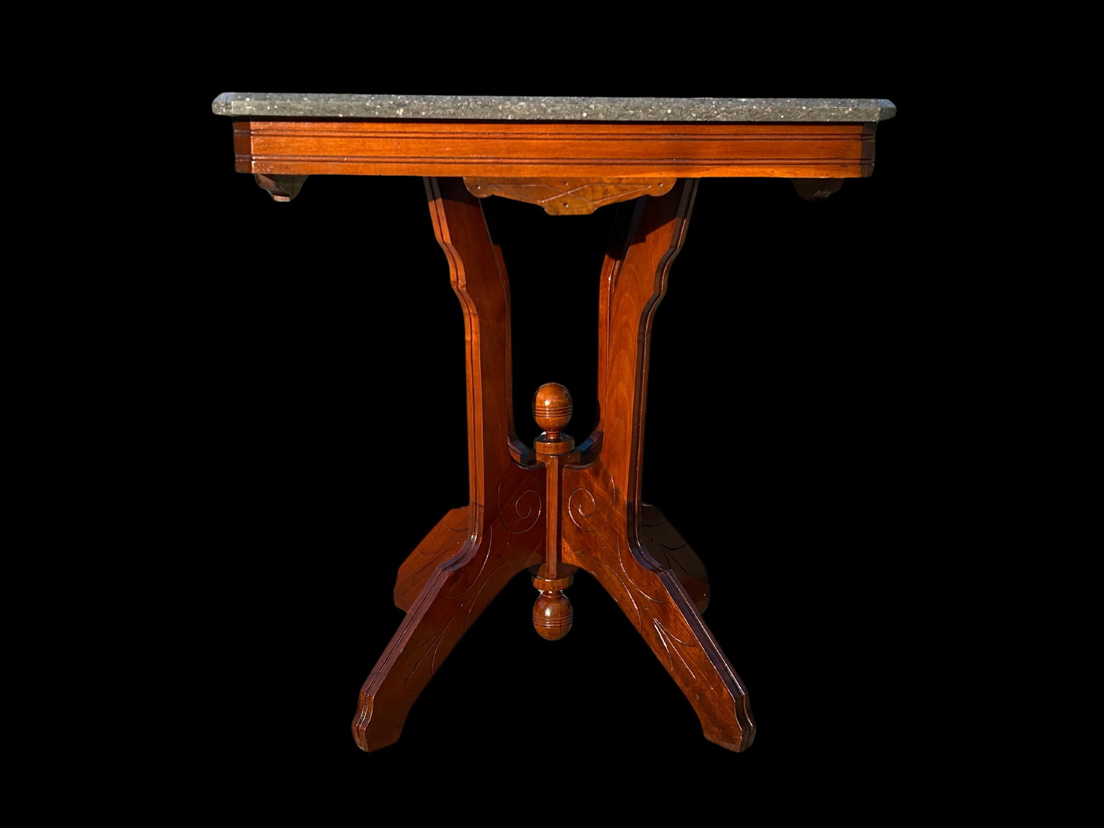 Early 20th Century Walnut Pedestal Table With Marble Top - r.e. Pohl of Chicago - 8