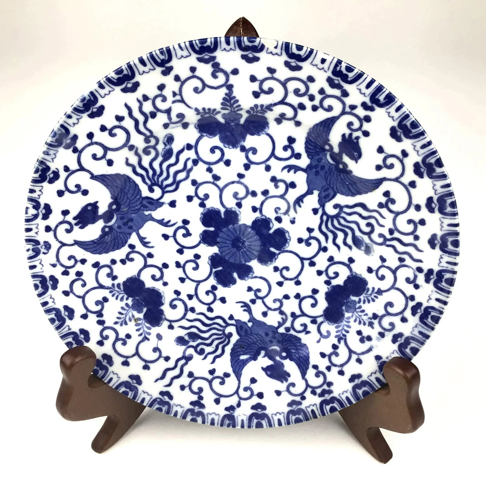 Vintage Japanese Phoenix Floral Design Plate - 13