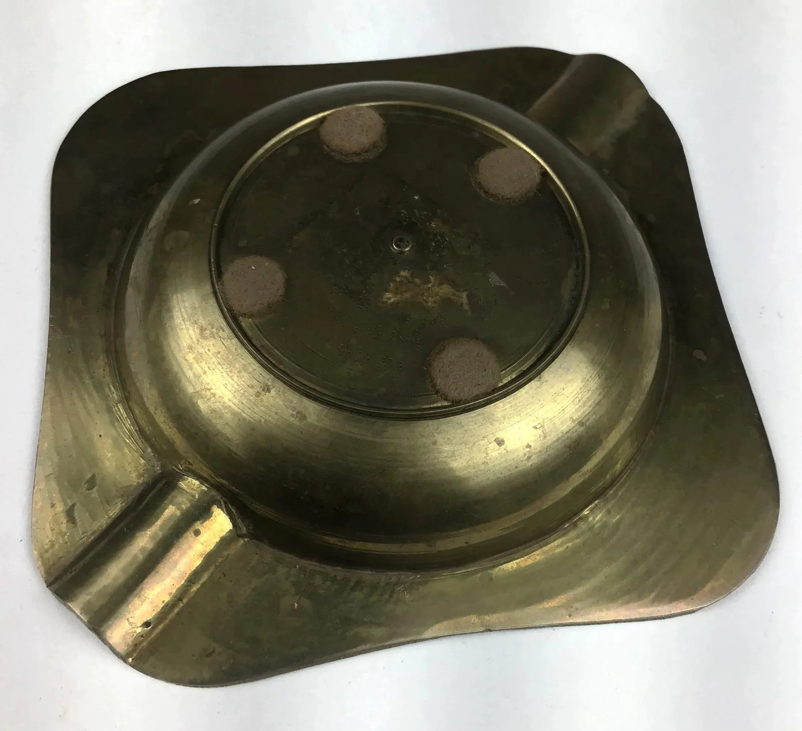 Vintage Brass Carved Ashtray - 7