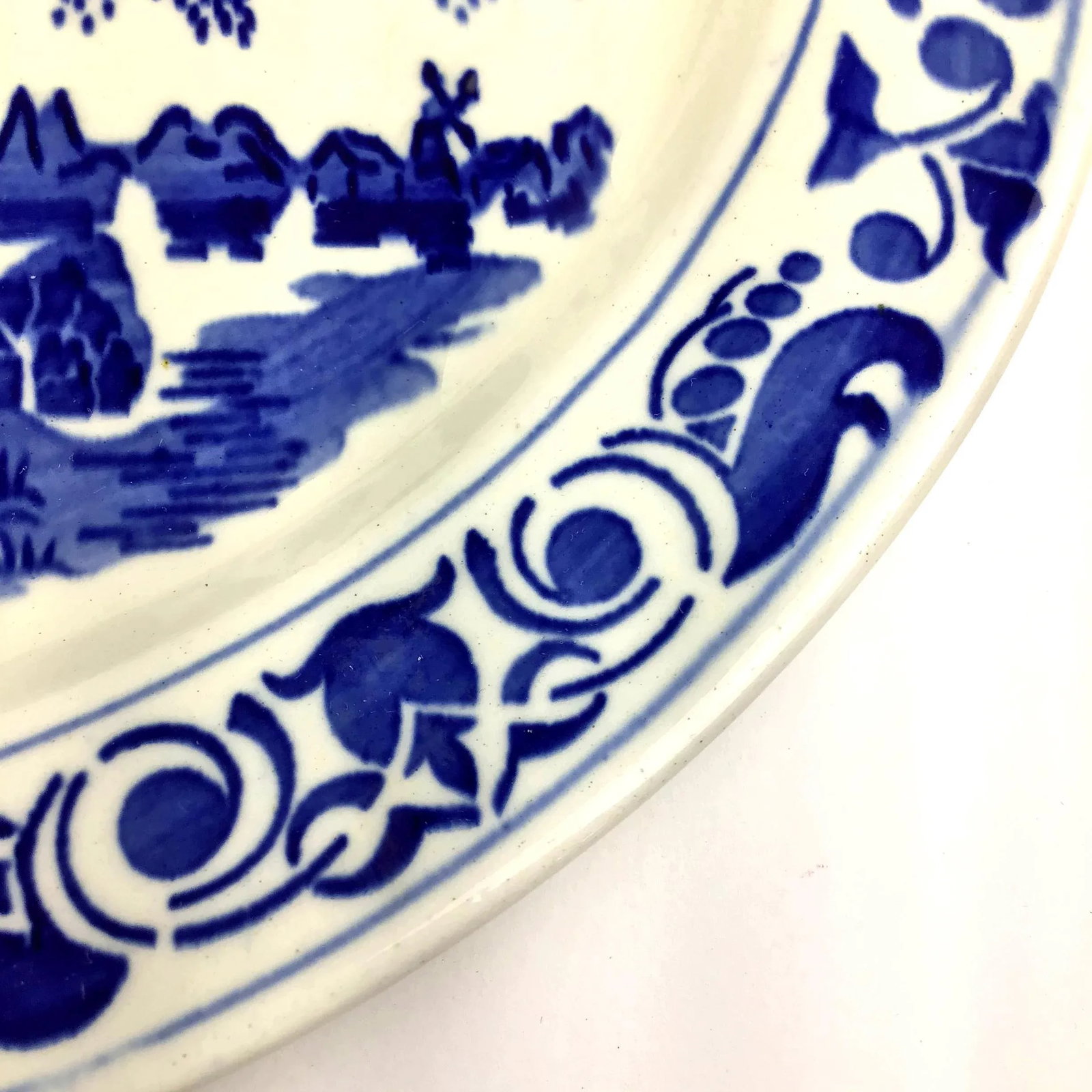 1930s German Delftware Divided Blue & White Plate - 6