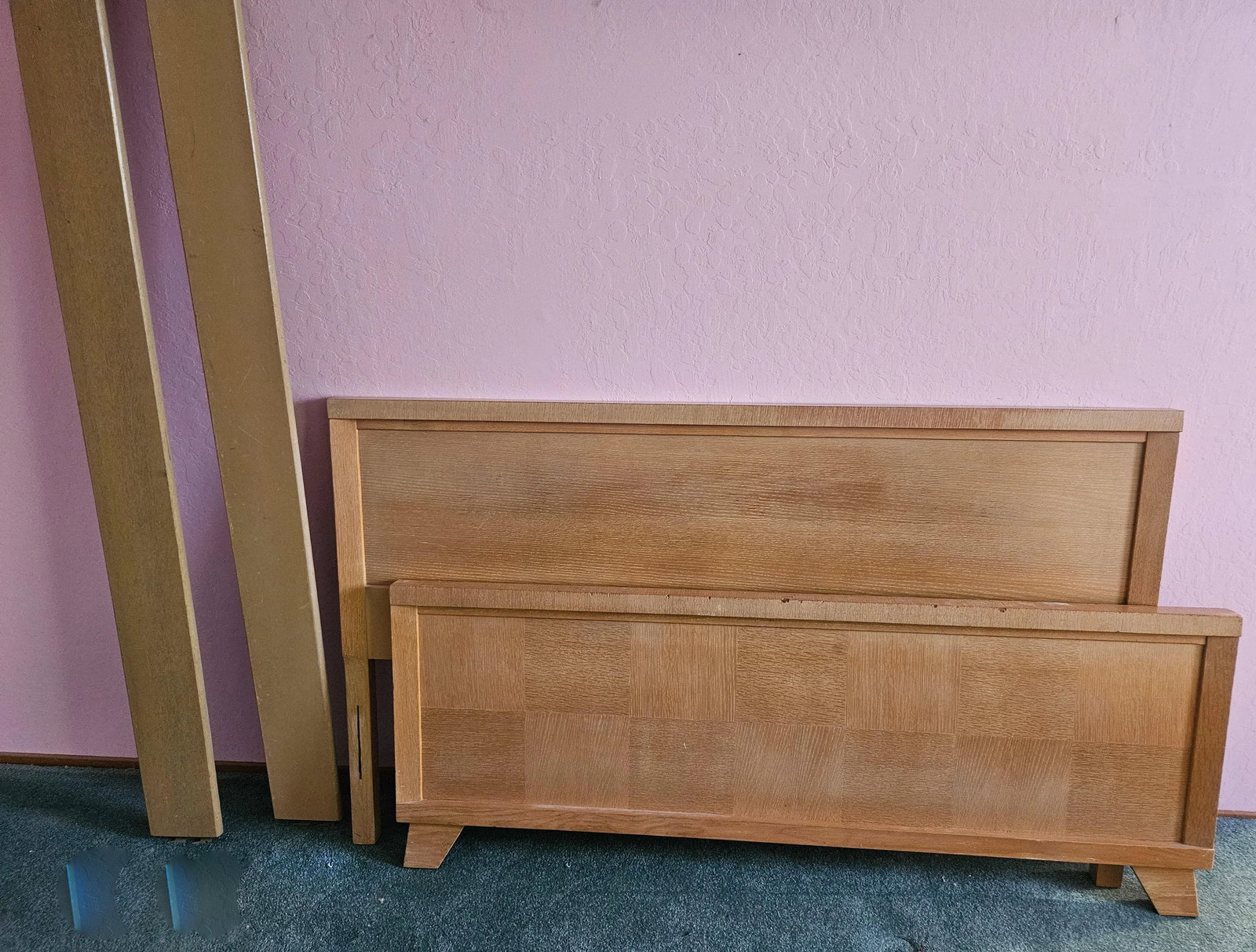 Vintage 1950s Starline Hollywood La Blond Birch Full Size Bed - 2