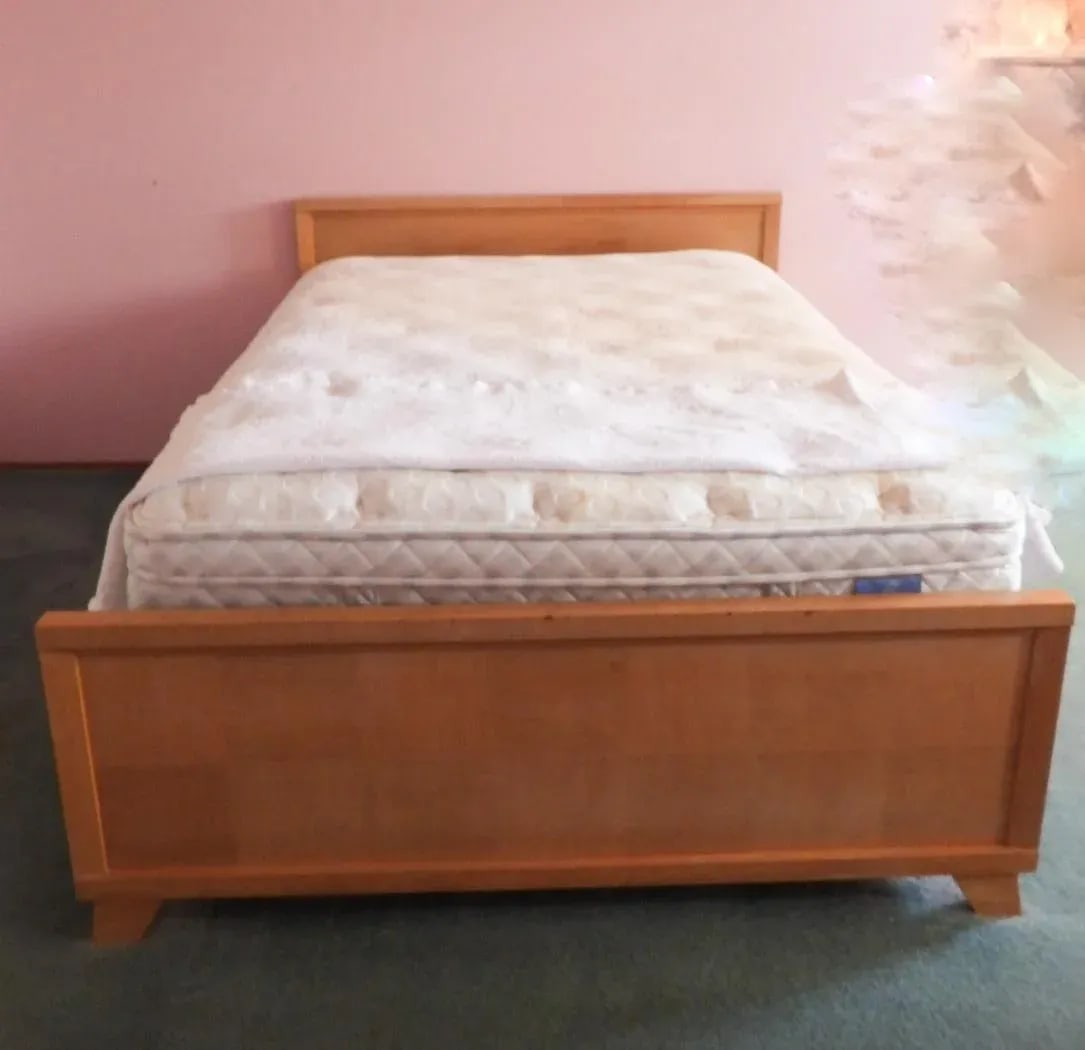 Vintage 1950s Starline Hollywood La Blond Birch Full Size Bed - 8