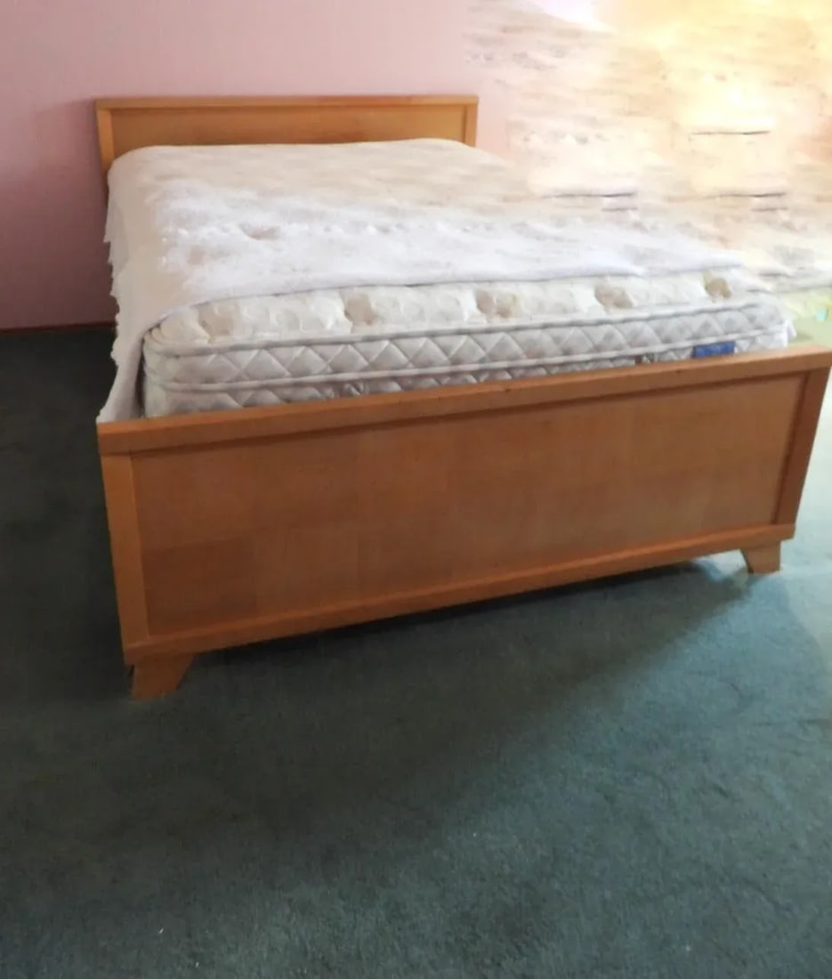 Vintage 1950s Starline Hollywood La Blond Birch Full Size Bed - 9