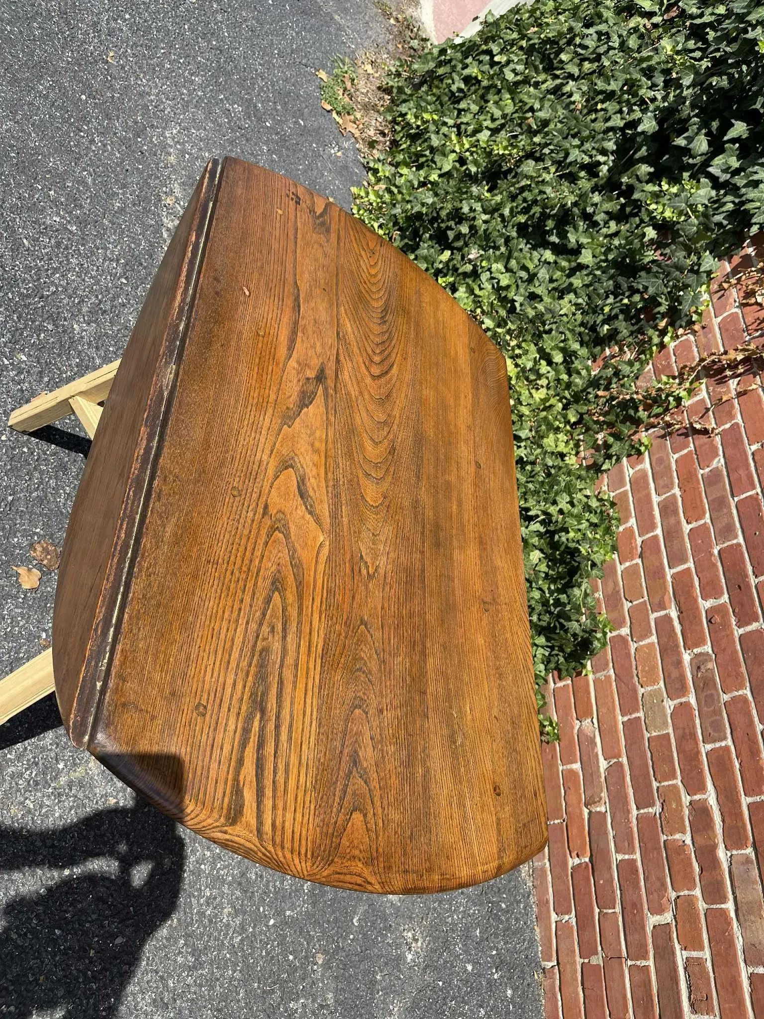 Early 20th Century Round Wooden Dining Table With 4 Ladder-Back Chairs - Set of 5 - 8