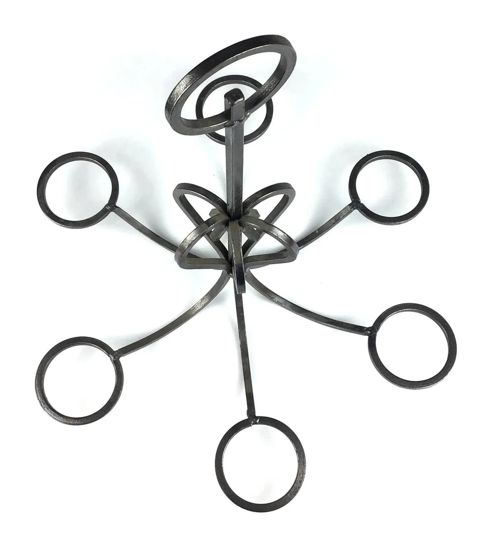 Artisan Vintage Wrought Iron Table Chandelier - 4