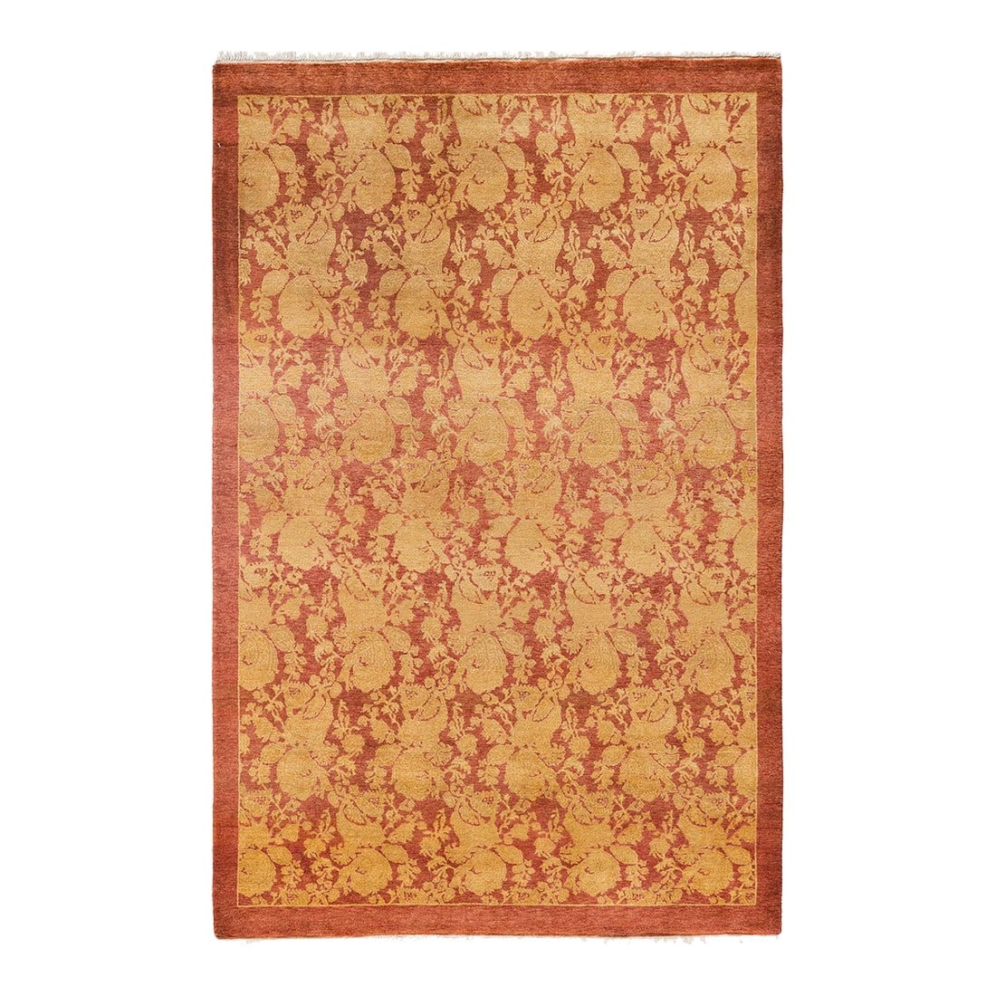 Mogul Hand-Knotted Area Rug - Pink, 4' 1" x 6' 1": With understated palettes and allover designs, the rugs in the Mogul Collection will bring timeless sophistication to any room. Influenced by a spectrum of Turkish, Indian, and Persian designs, the