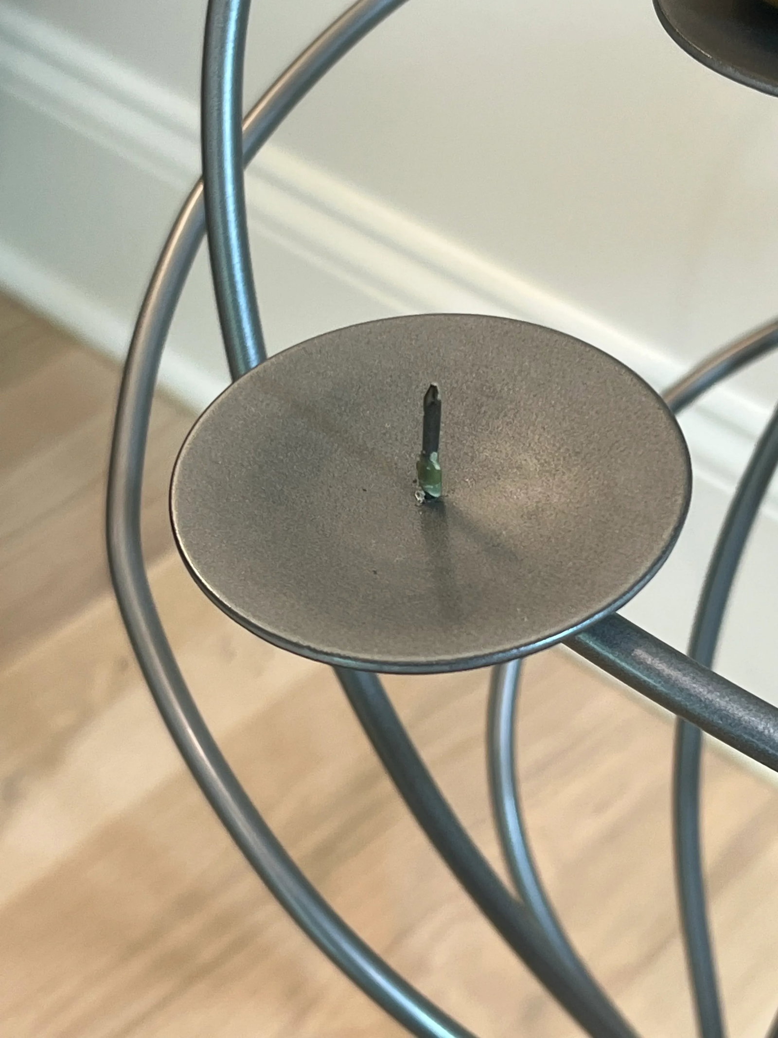 1980's Vintage Scandinavian Spiral Metal Candelabra - 5