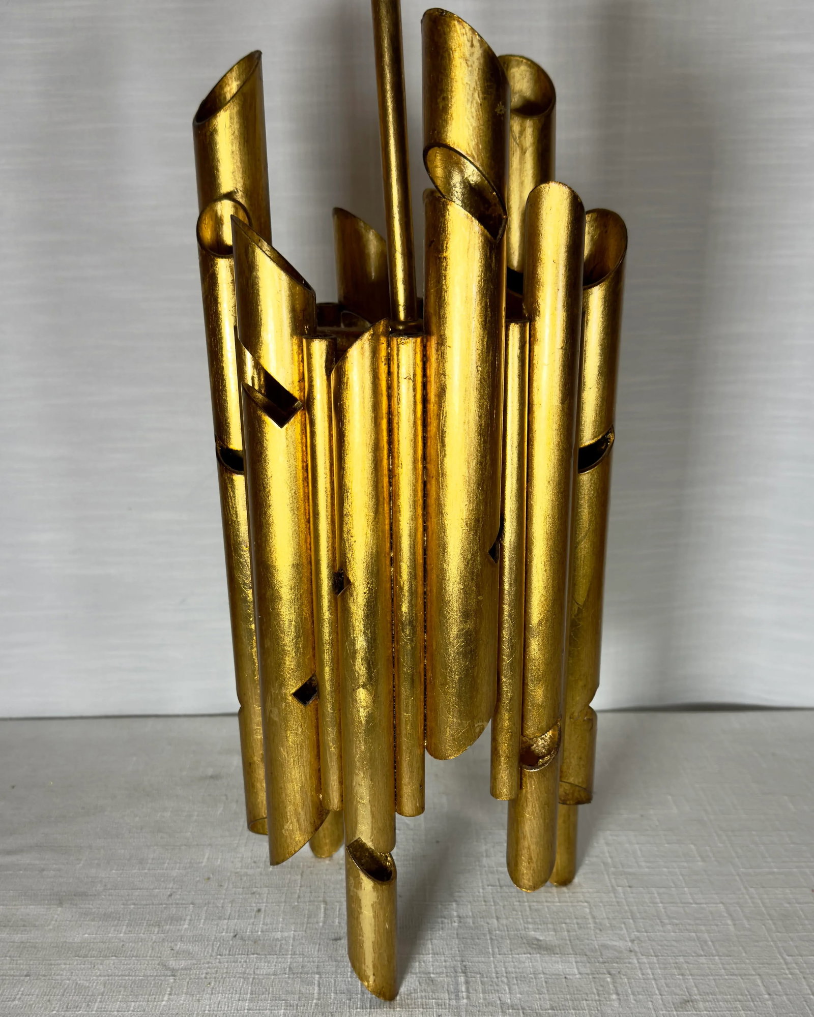 Stunning Vintage Gaetano Sciolari Style Mid-Century Modern Gilt Tole Chandelier - 3