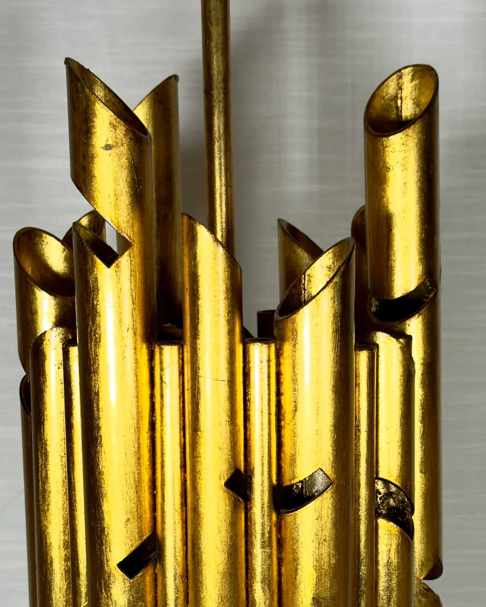 Stunning Vintage Gaetano Sciolari Style Mid-Century Modern Gilt Tole Chandelier - 5