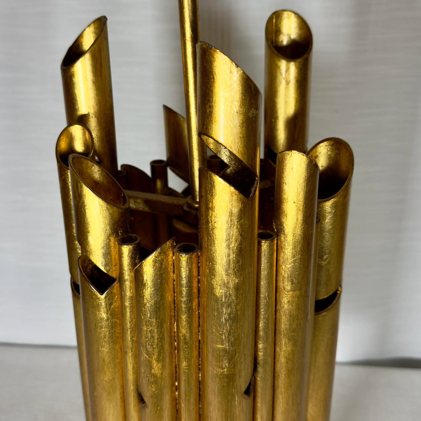 Stunning Vintage Gaetano Sciolari Style Mid-Century Modern Gilt Tole Chandelier - 7