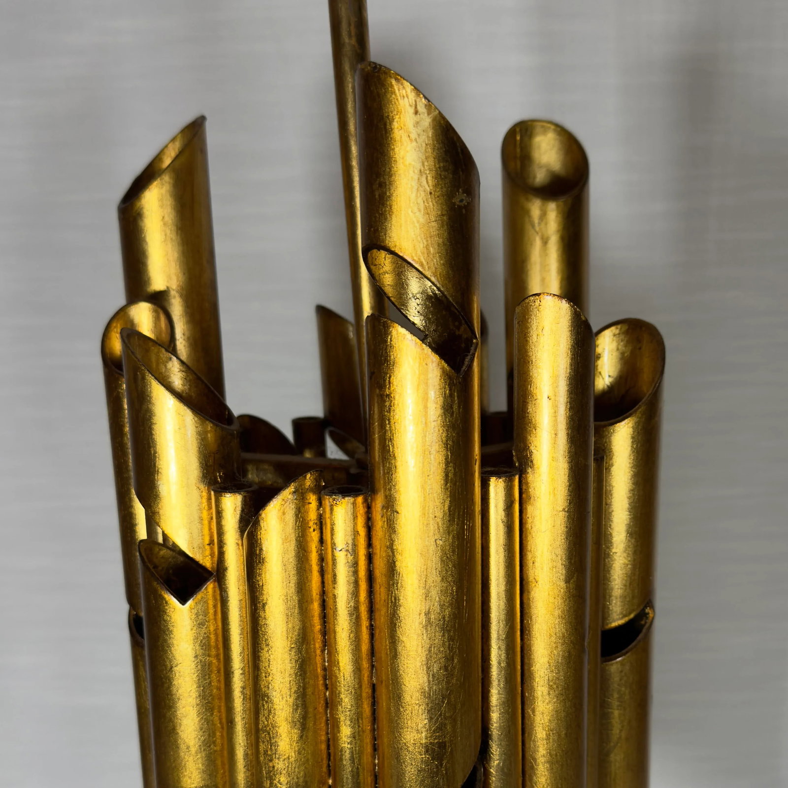 Stunning Vintage Gaetano Sciolari Style Mid-Century Modern Gilt Tole Chandelier - 8