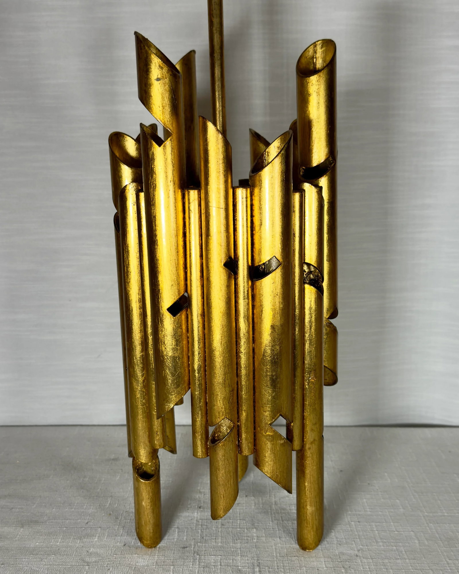 Stunning Vintage Gaetano Sciolari Style Mid-Century Modern Gilt Tole Chandelier - 9