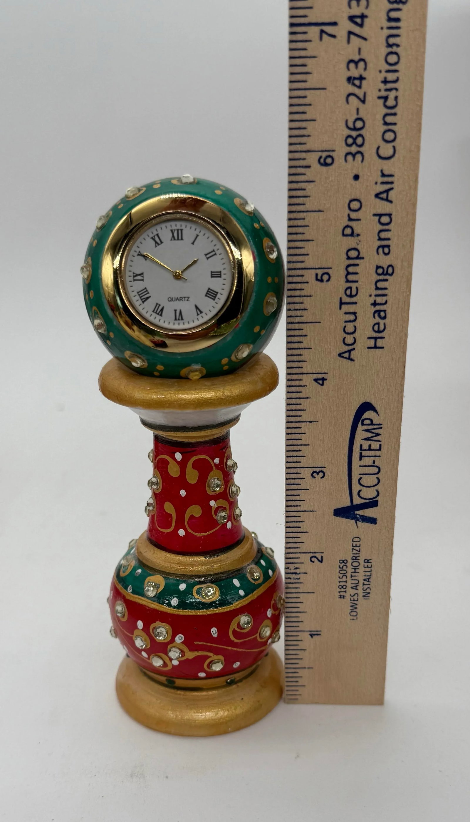 Marble Meenakari Table Clock - 10