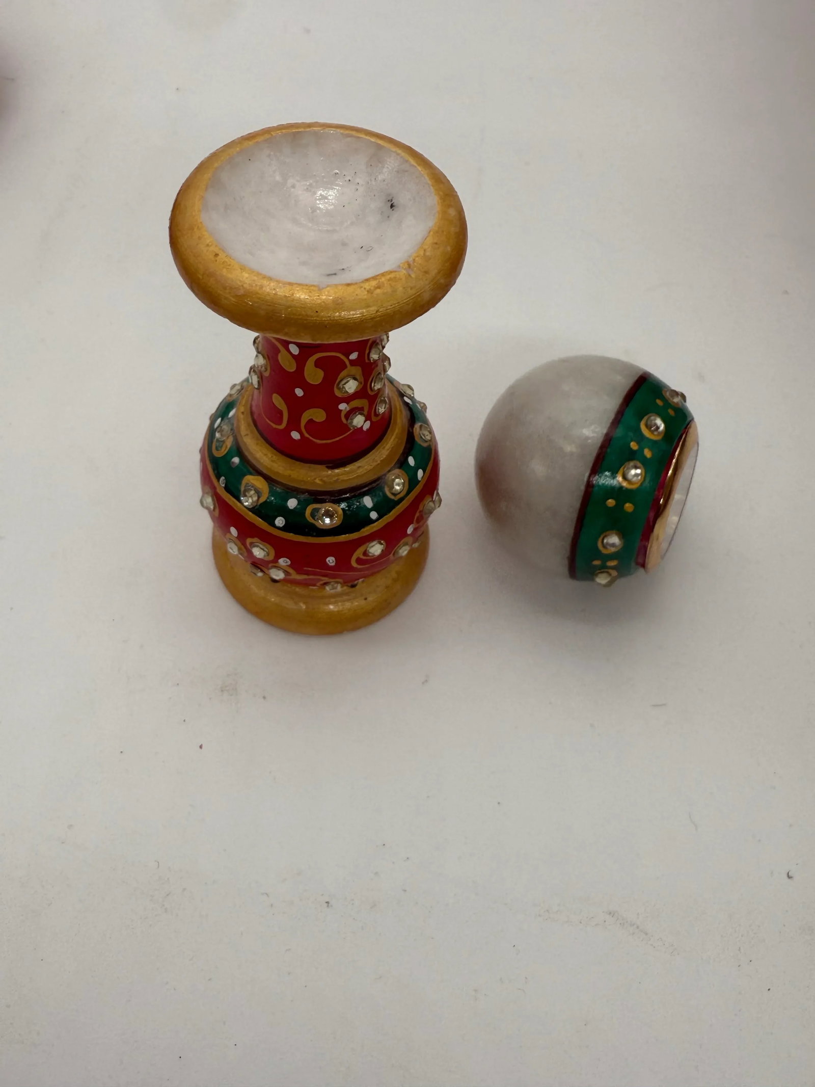 Marble Meenakari Table Clock - 3