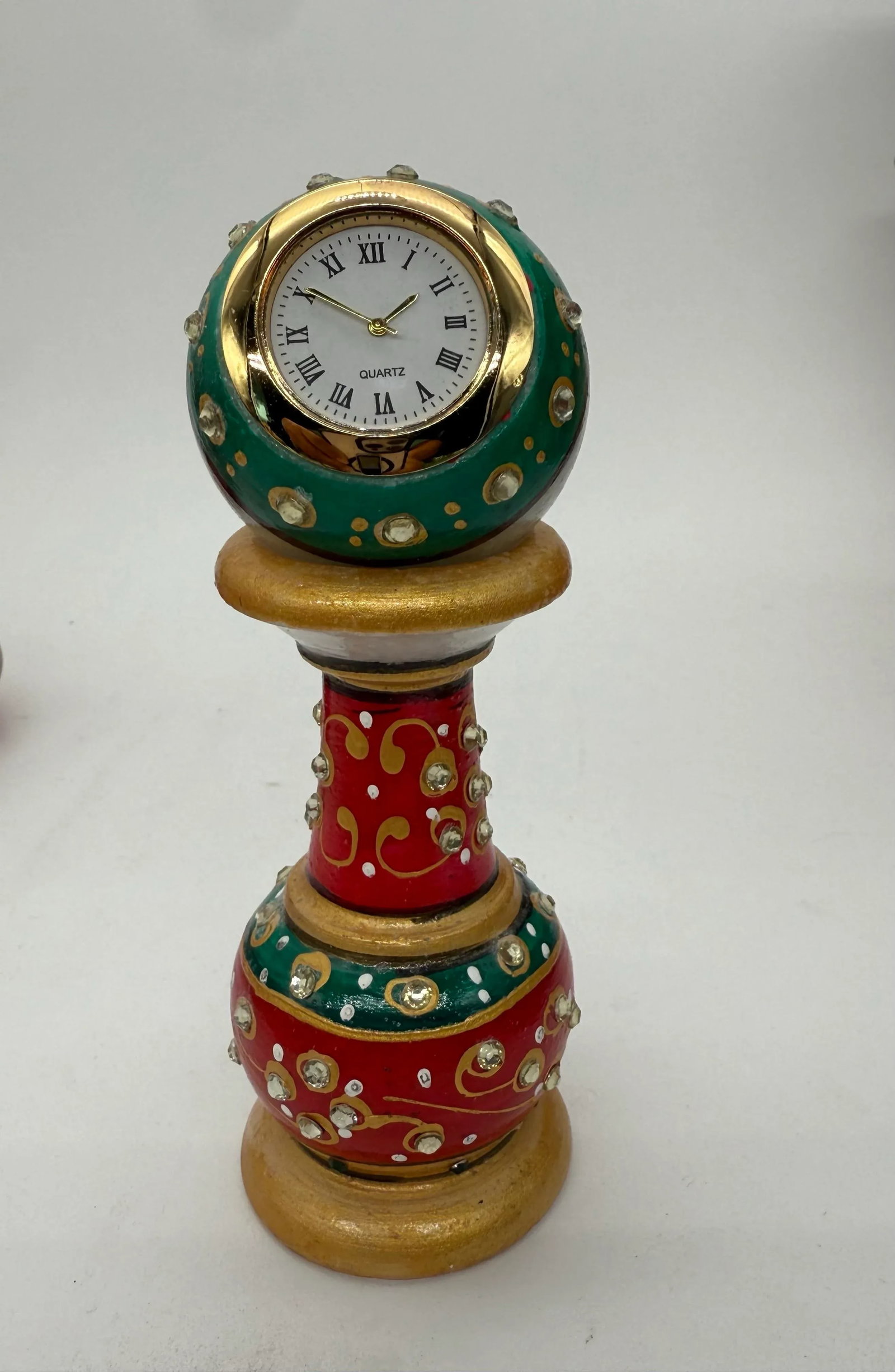 Marble Meenakari Table Clock - 8