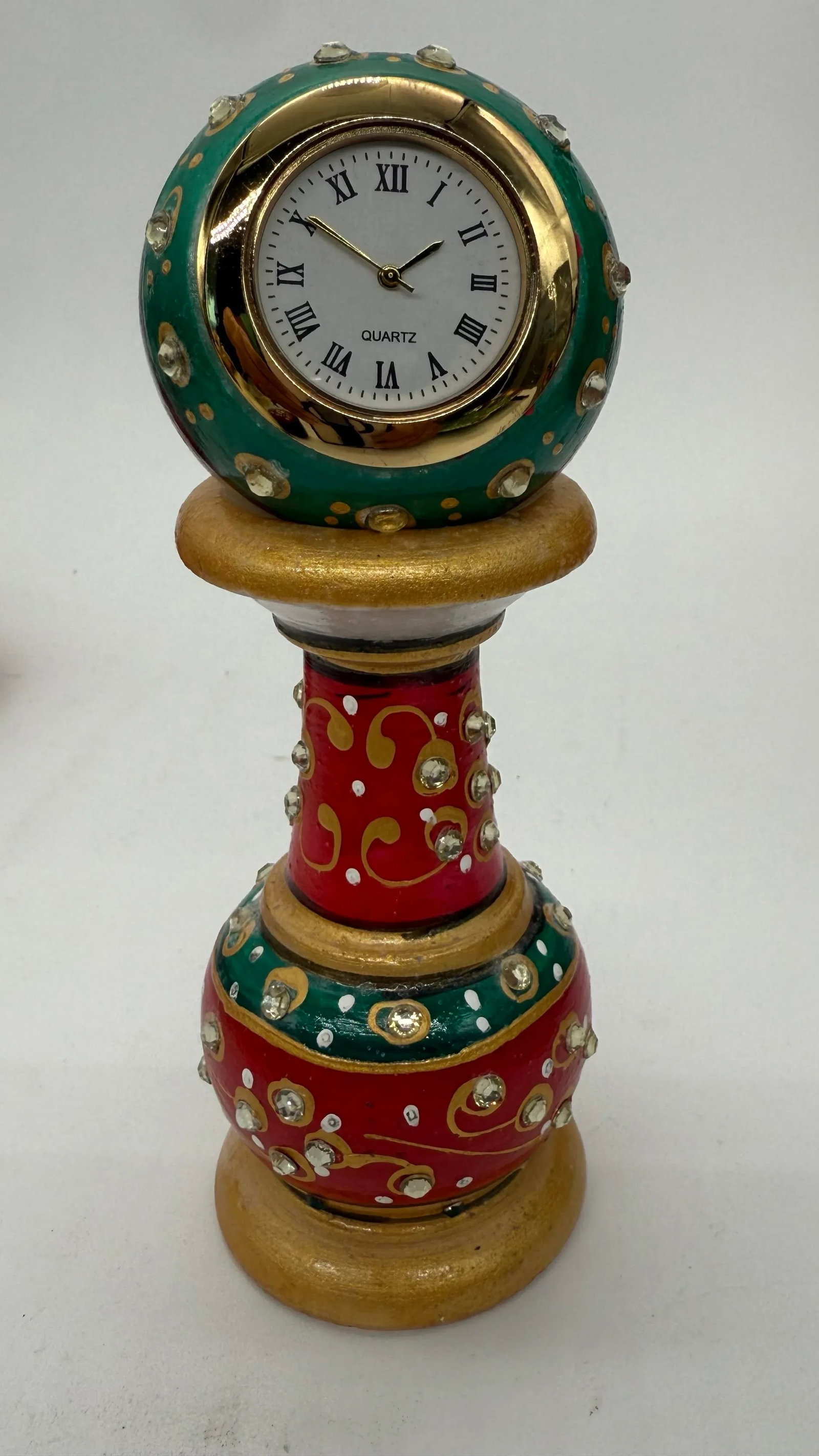 Marble Meenakari Table Clock - 9