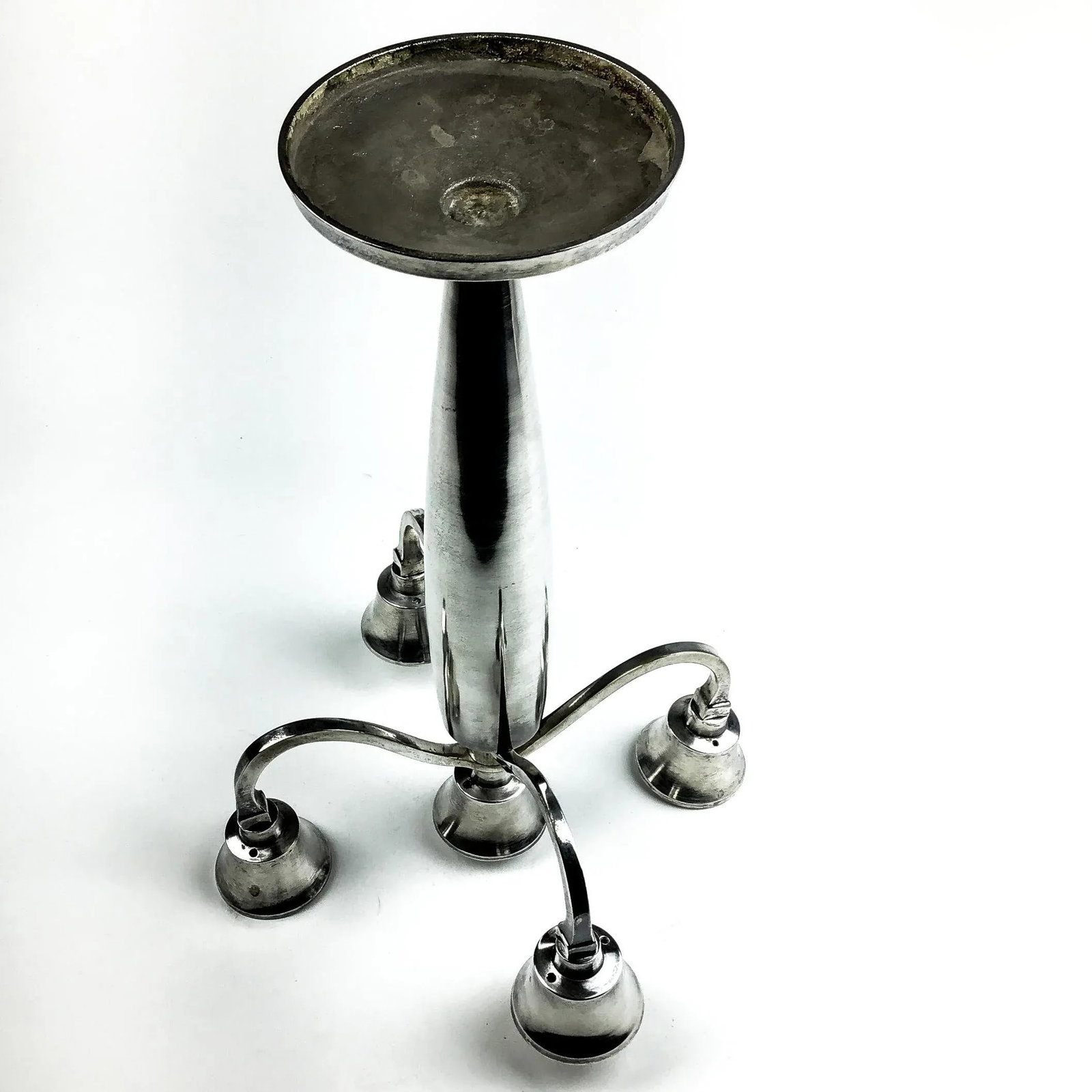 Post Modern Nickle Silver Candelabra - 11