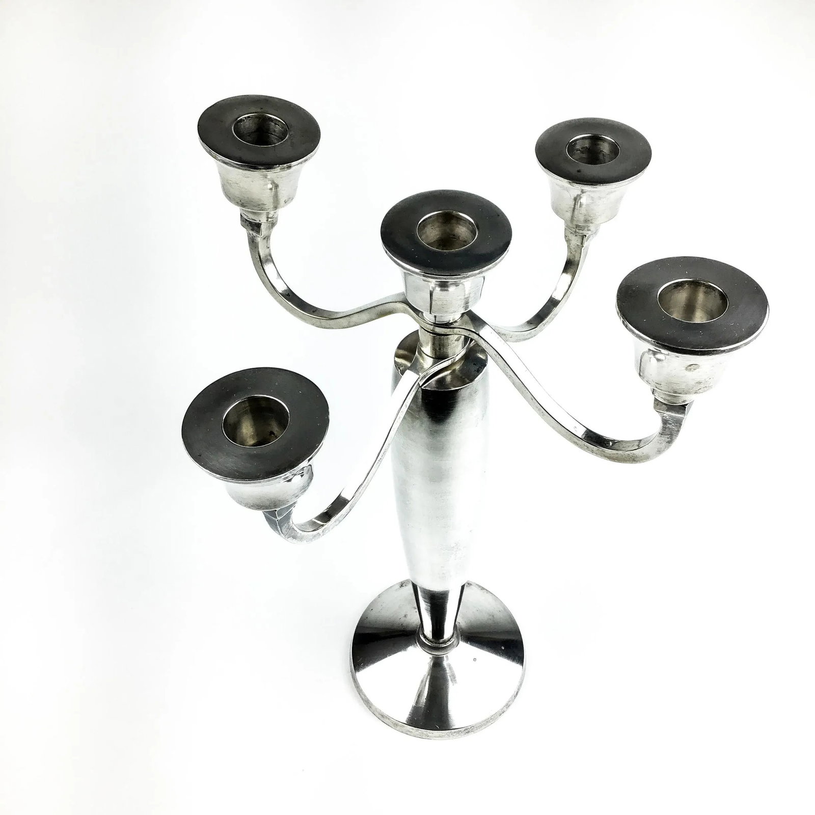 Post Modern Nickle Silver Candelabra - 13
