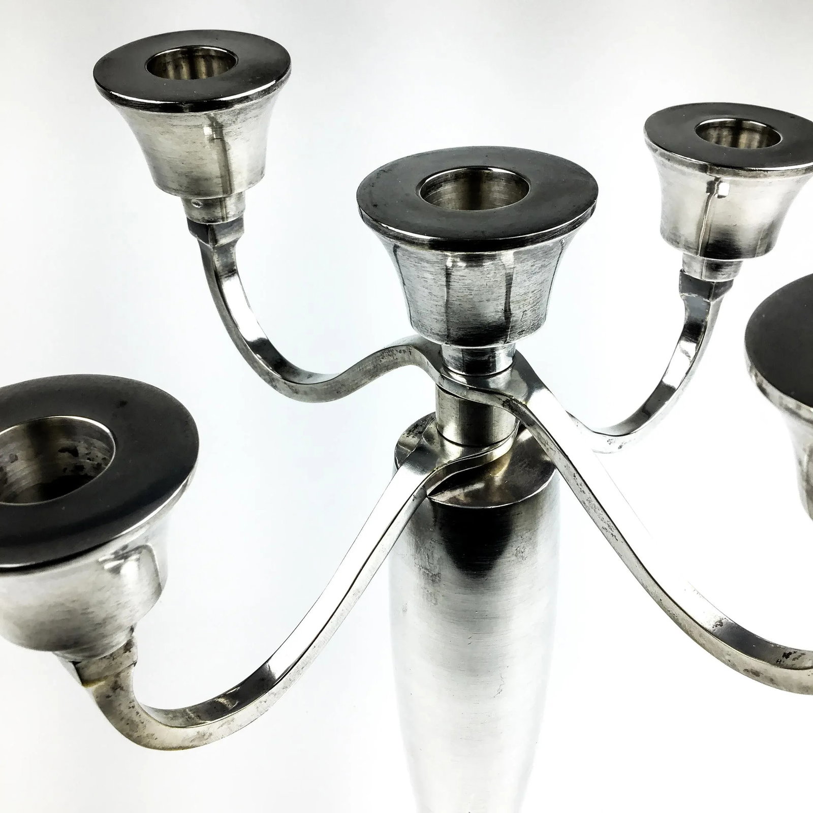 Post Modern Nickle Silver Candelabra - 2