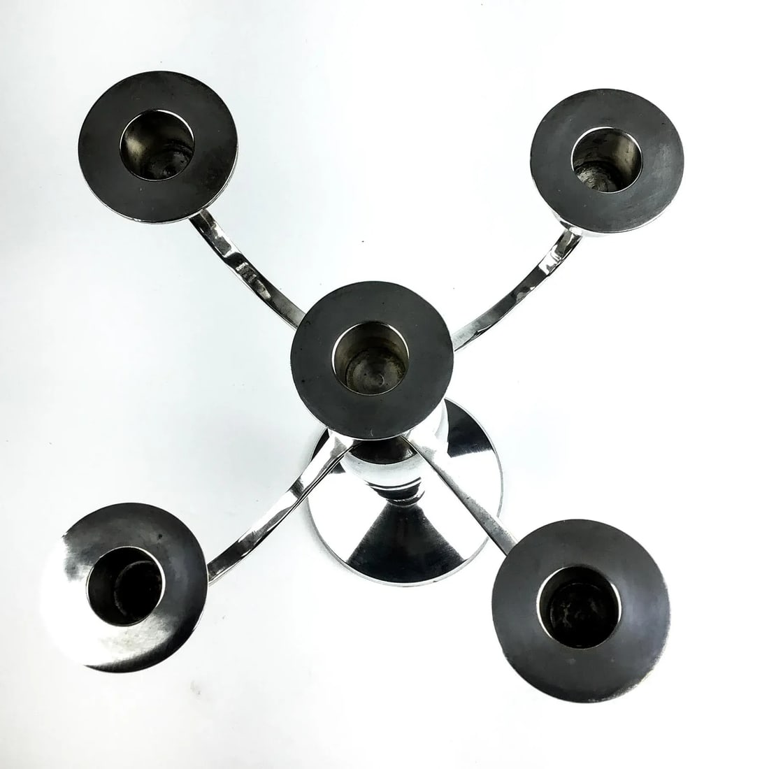 Post Modern Nickle Silver Candelabra - 3