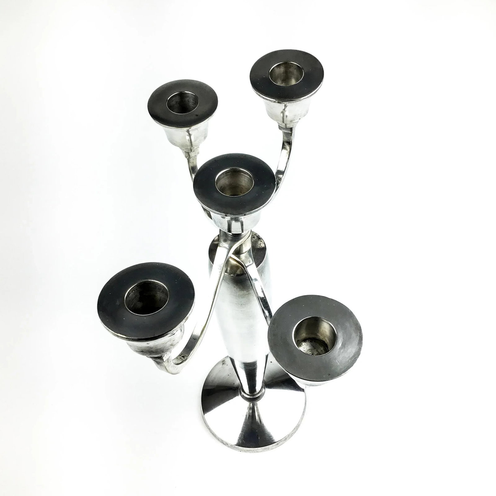 Post Modern Nickle Silver Candelabra - 4