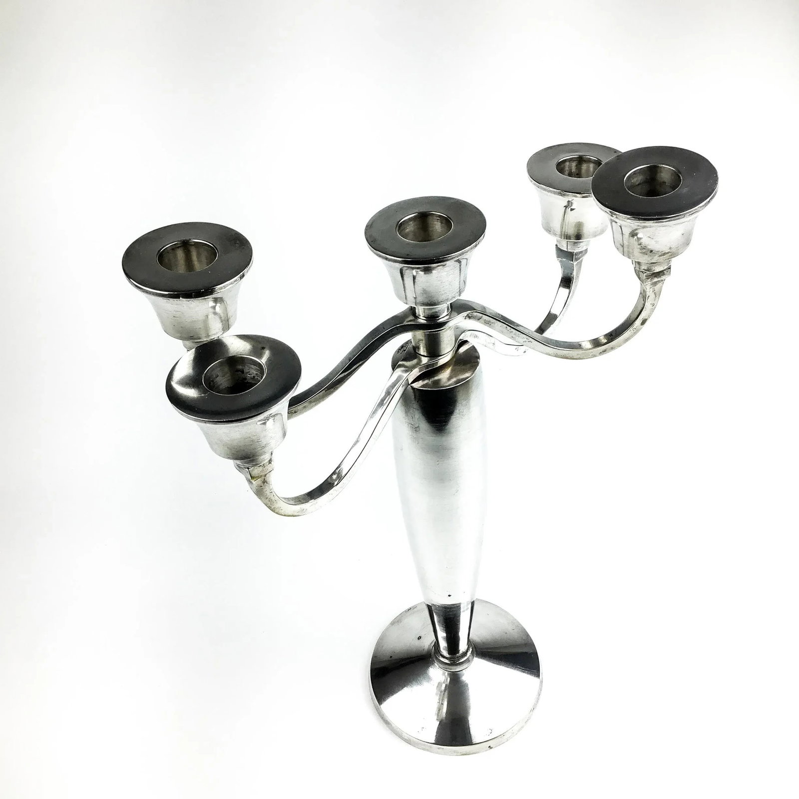 Post Modern Nickle Silver Candelabra - 5