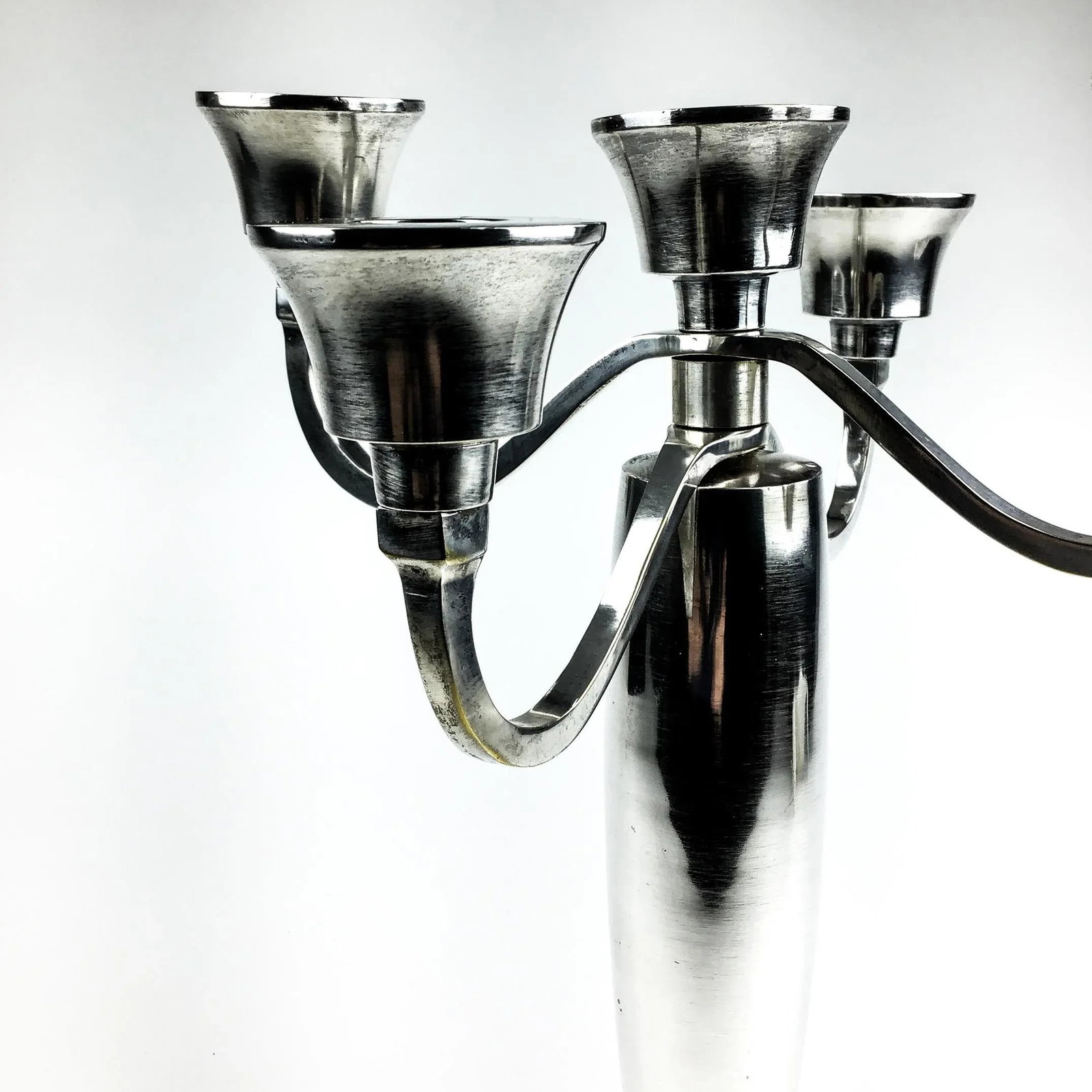 Post Modern Nickle Silver Candelabra - 6