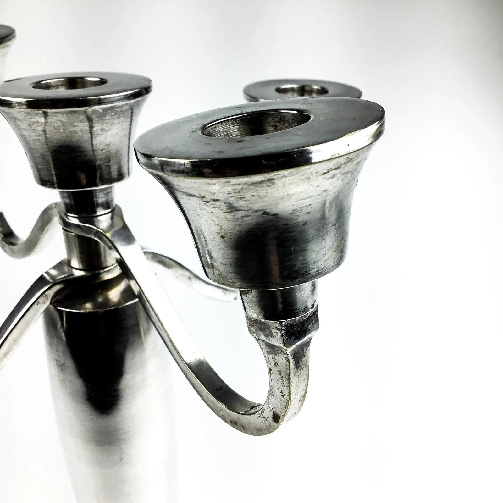 Post Modern Nickle Silver Candelabra - 7