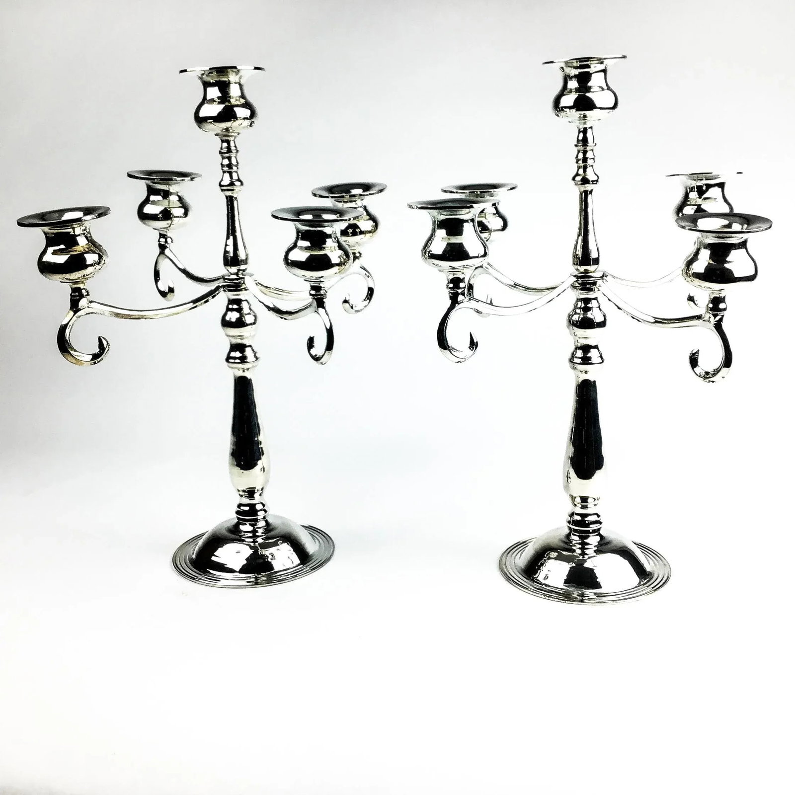 Vintage Silver Plate Candle Holders - 4