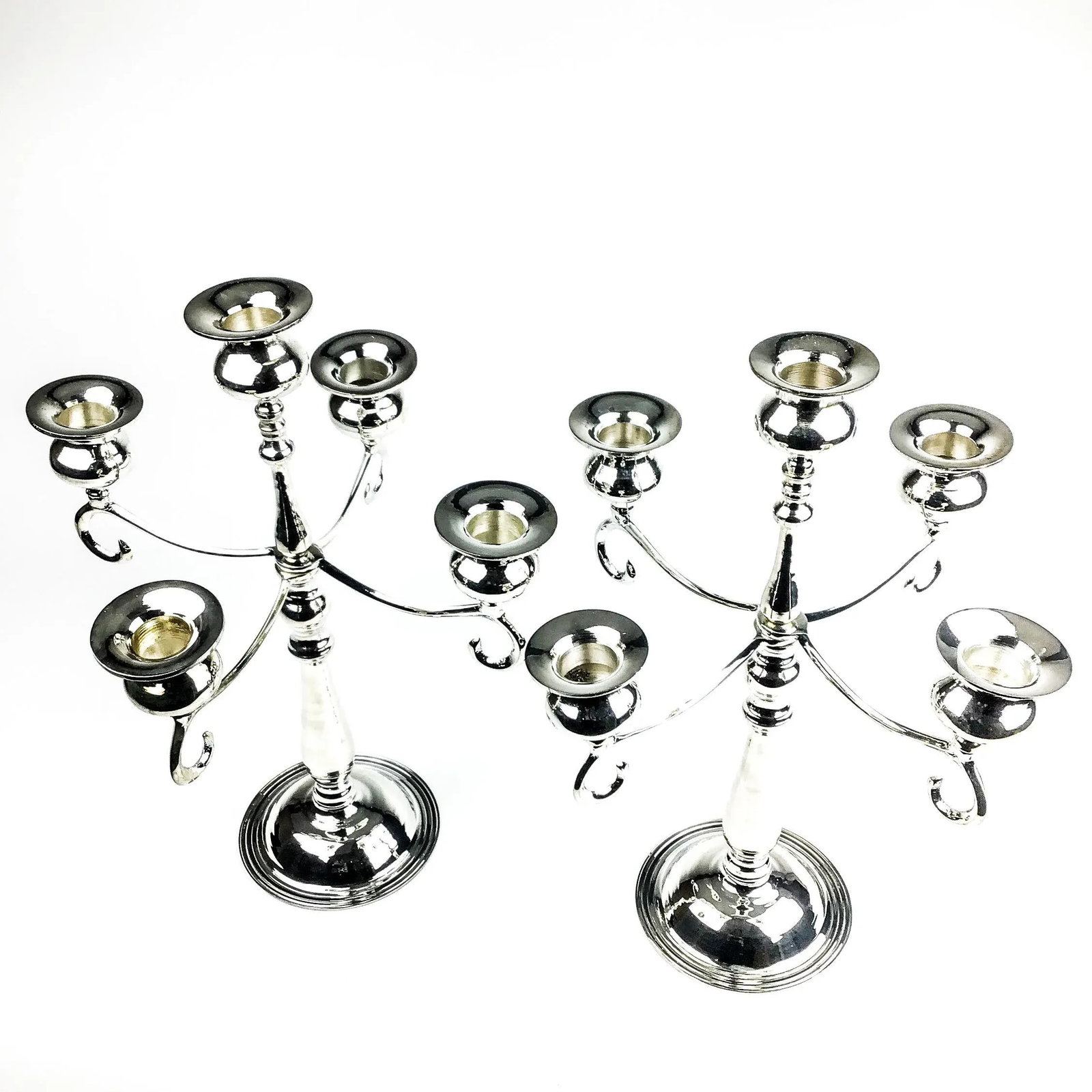 Vintage Silver Plate Candle Holders - 8