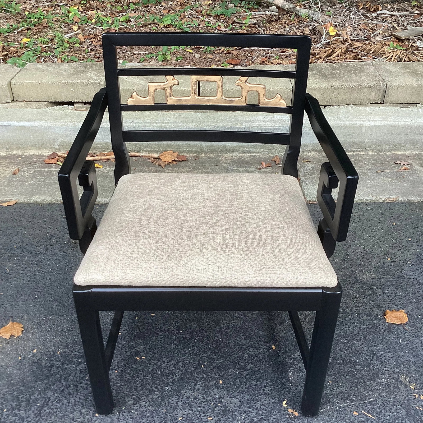 Set of 10 Vintage Chinoiserie Greek Key Armchairs Michael Taylor for Baker Attributed - 3