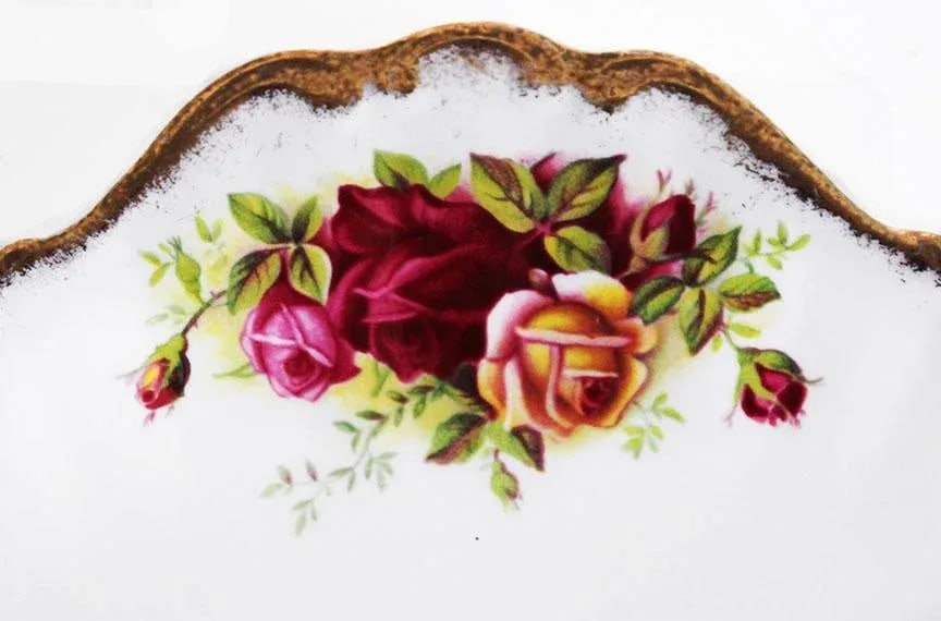 Royal Albert Old Country Roses Cake Plate - Fluted Handled - Made in England - 2