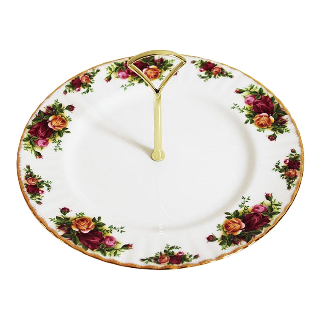 Royal Albert Old Country Roses Tidbit Tray - Fluted Handled - Made in England: Royal Albert, Old Country Roses pattern, fluted & handled tidbit tray. Old Country Roses is Royal Albert's most successful pattern and collector's love to add to their collection.. Made of Fine Bone